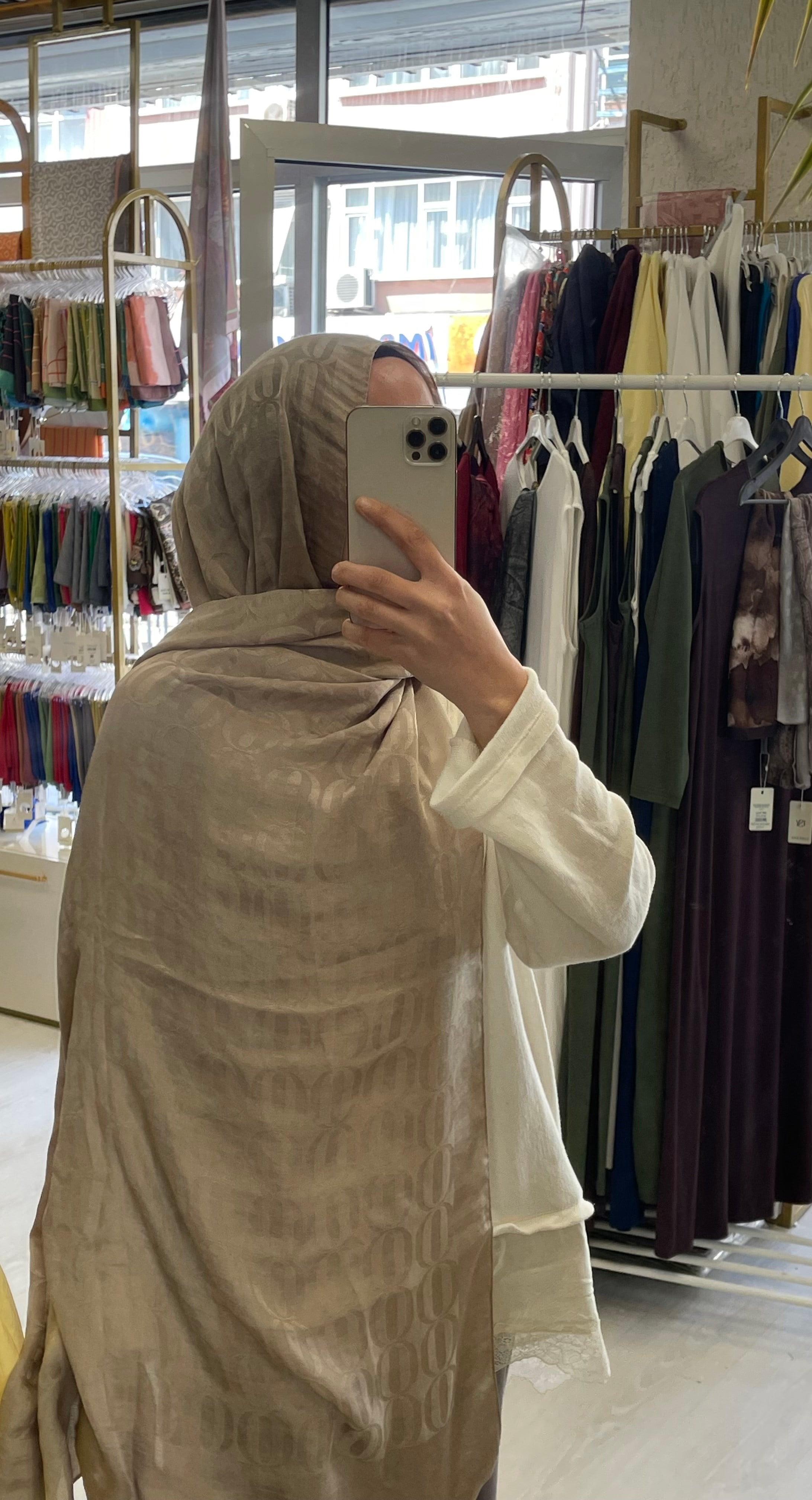 Halka Desen Şal -Vizon