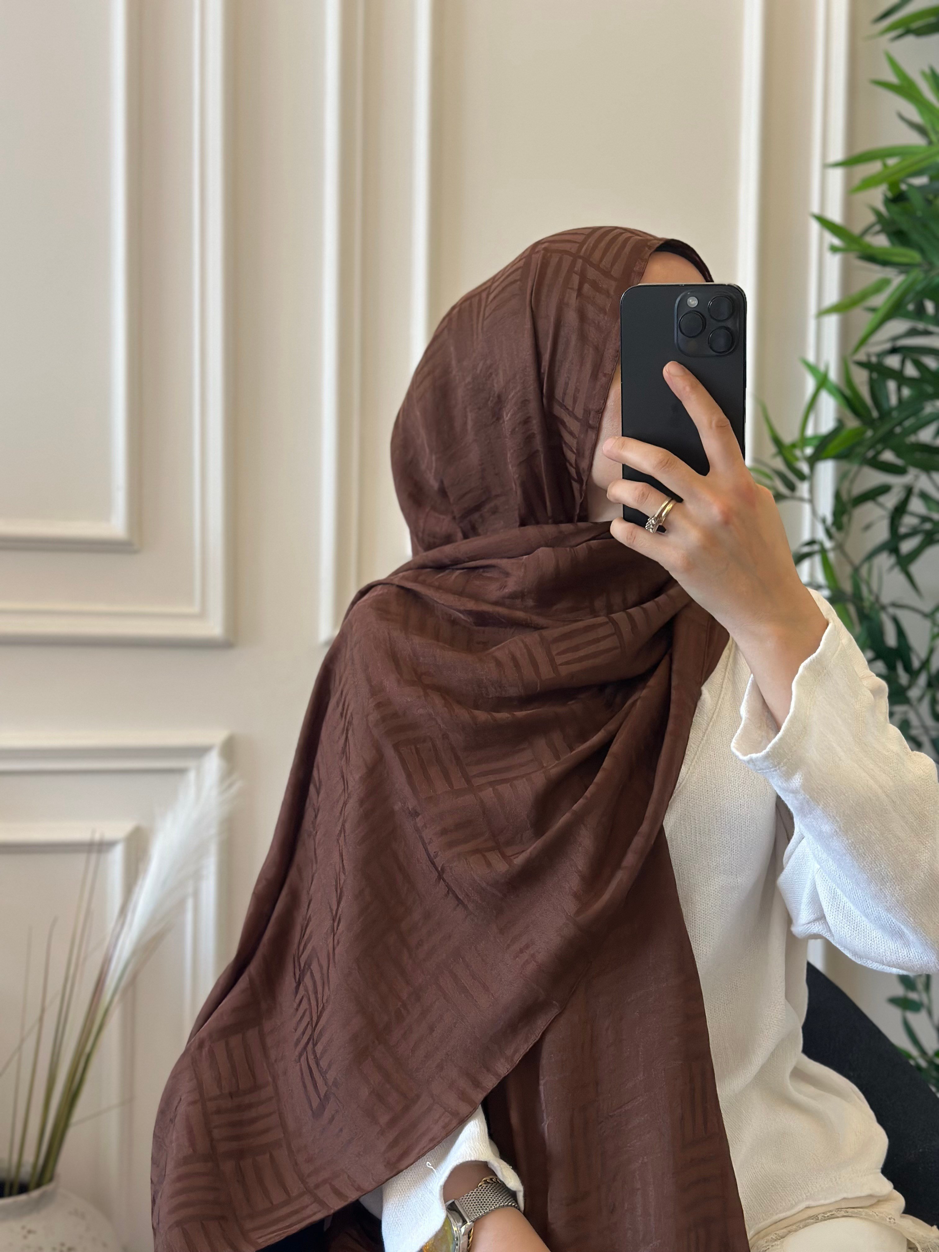 Kibrit Desen Şal - Mocha