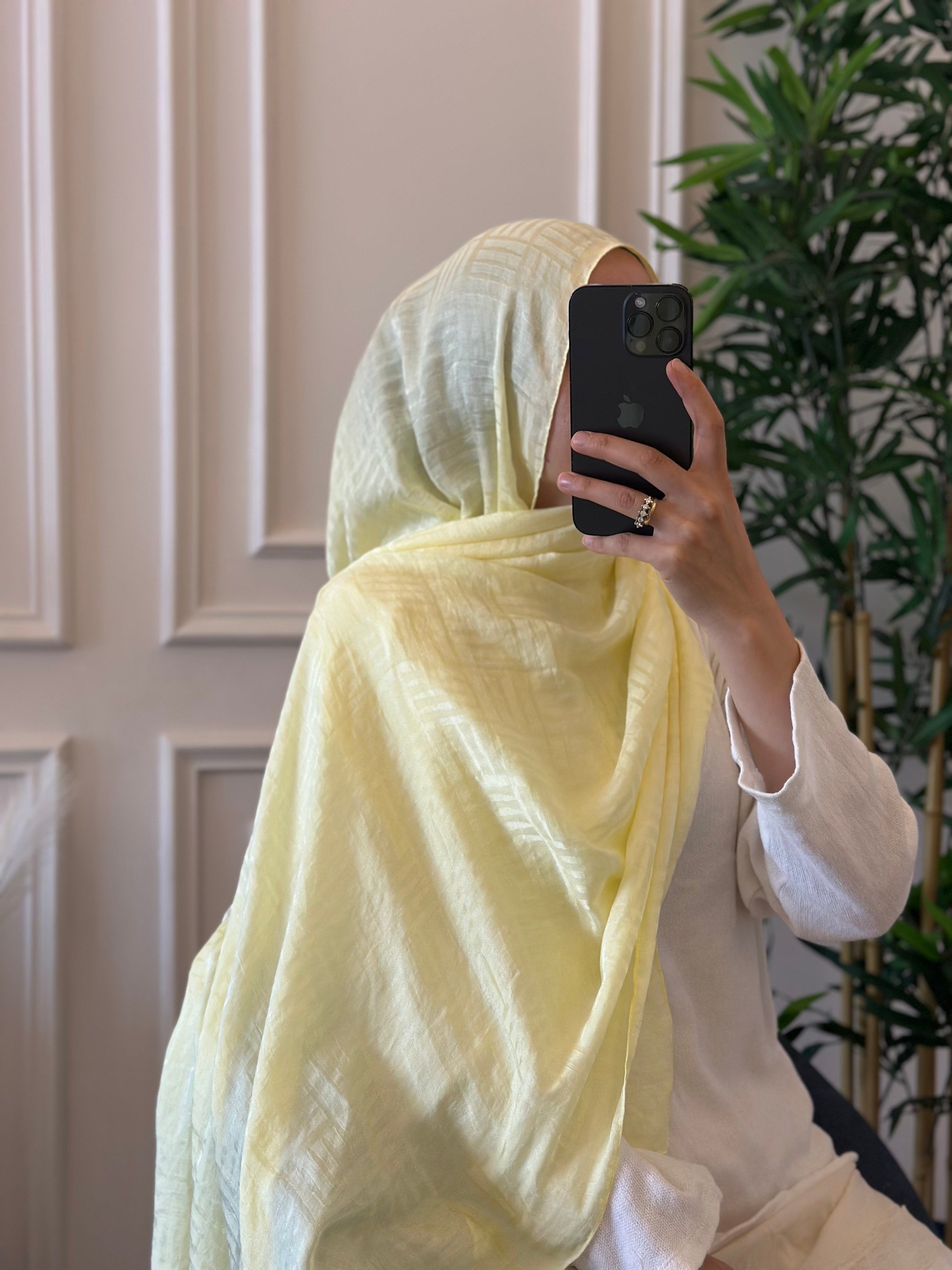 Kibrit Desen Şal - Sarı