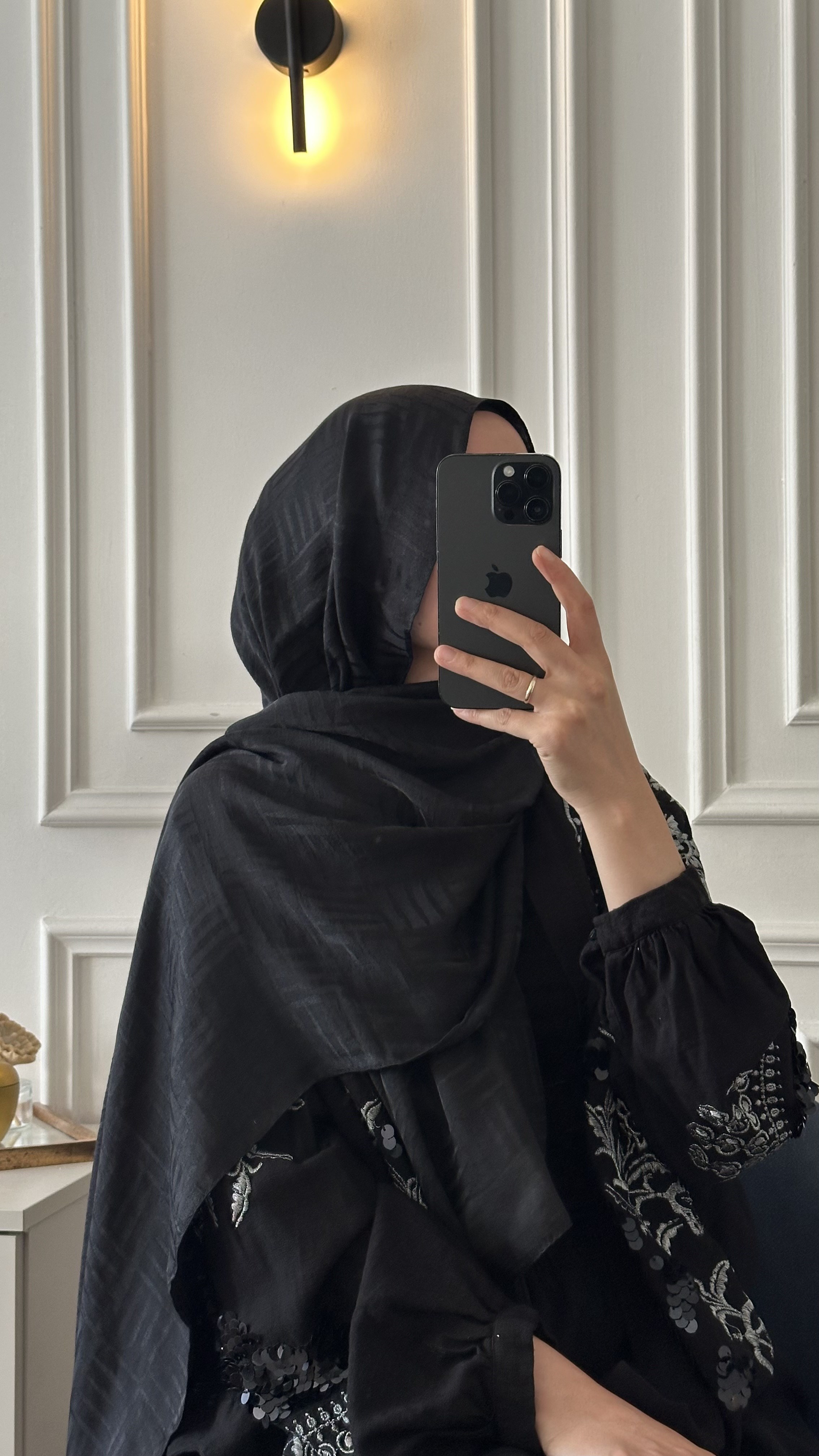 Kibrit Desen Şal - Siyah