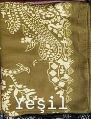 Lüx Bambu Jakar Şal - Yeşil