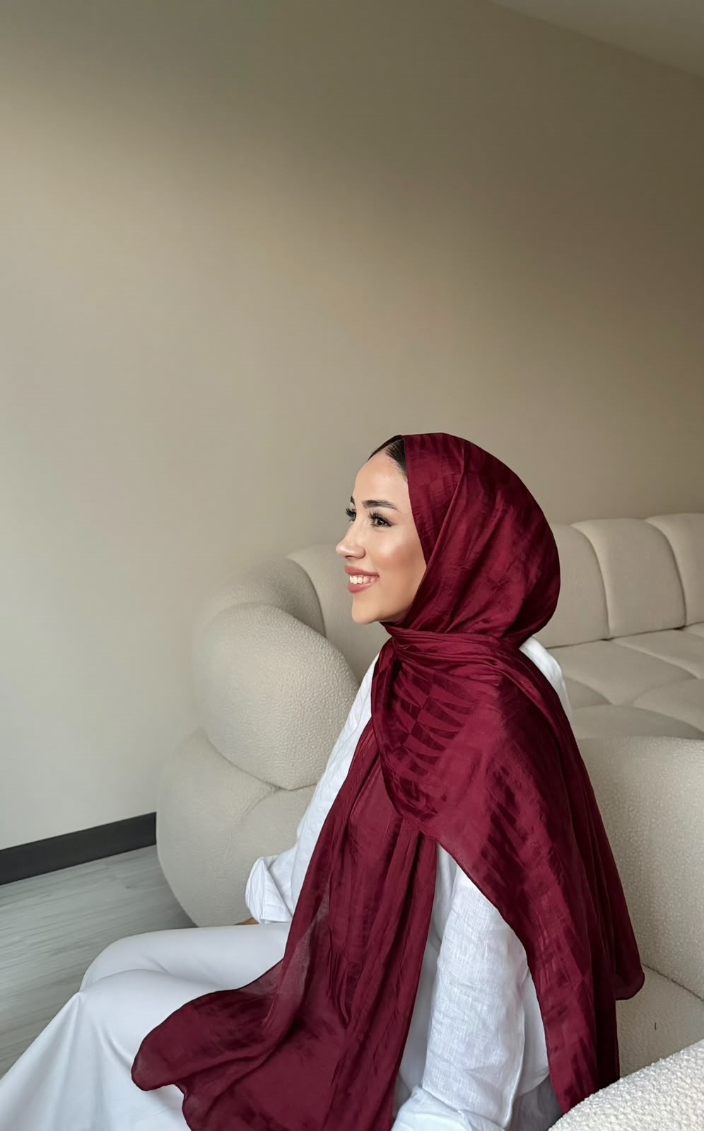 Mira Desen Şal - Bordo