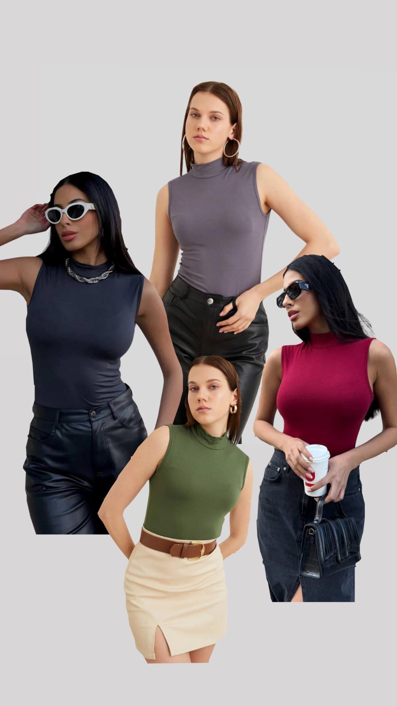Sıfır Kol Penye Body- 4'Lu Paket Karışık