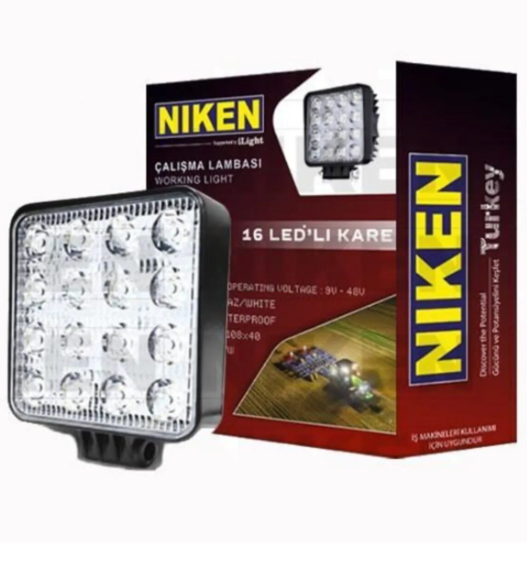 Niken 16 Ledli Kare Çalışma Lambası