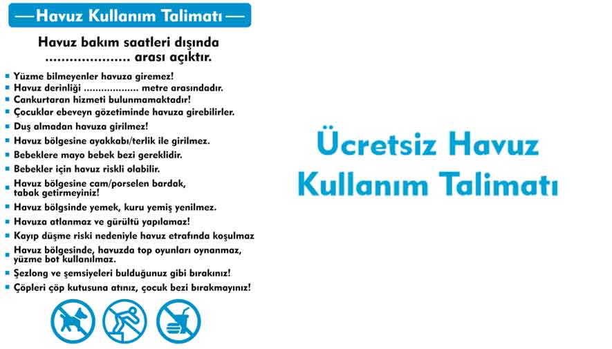 Havuz kullanım talimatı indir