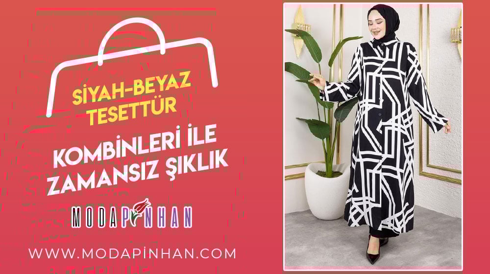 Siyah-Beyaz Tesettür Kombinleri ile Zamansız Şıklık