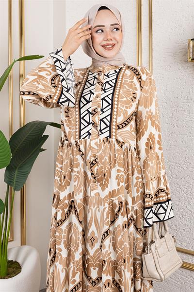 Hale Viskon Elbise  TABA