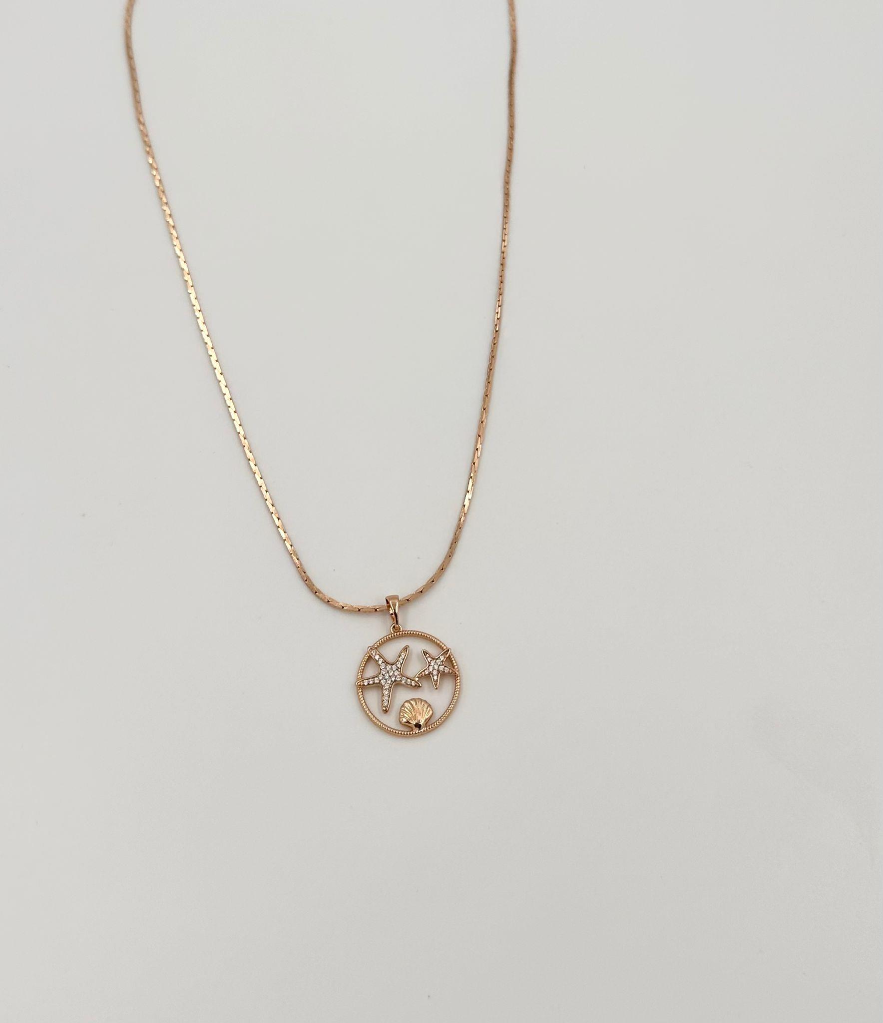 VİP deniz yıldızı kolye gold 50 cm 00639