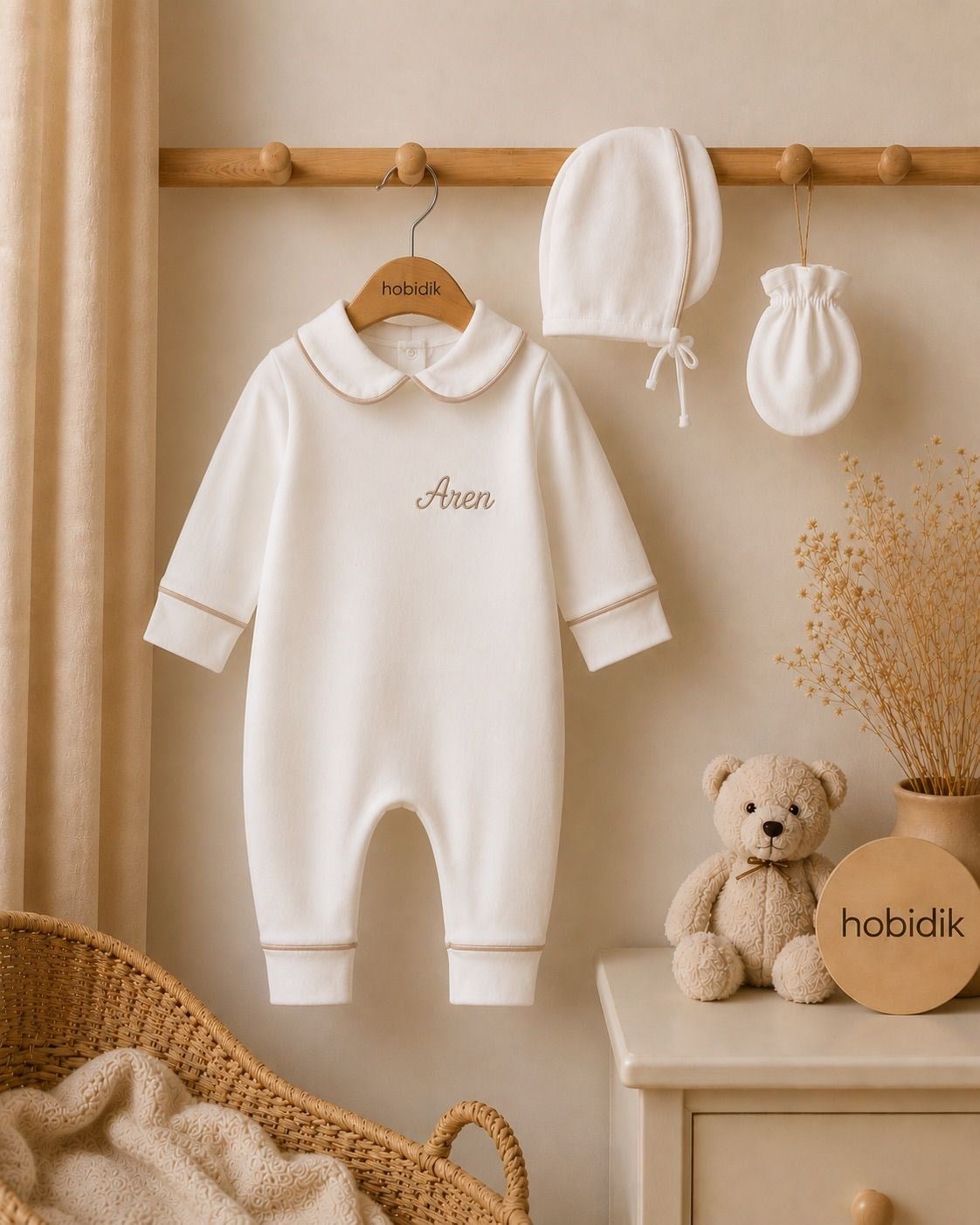 Bebek Bej Biyeli Tulum Set Hastane Çıkışı 