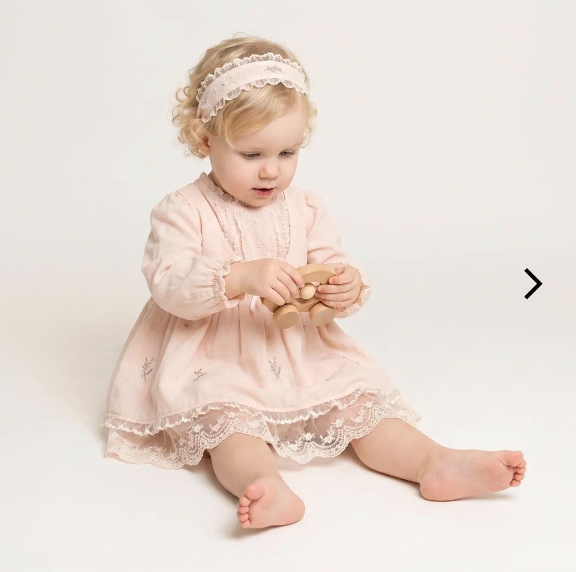 Pudra Pembe Çiçek Nakışlı Dantelli Vintage Kız Bebek Elbise Seti – 3 Parça | Hobidik Baby