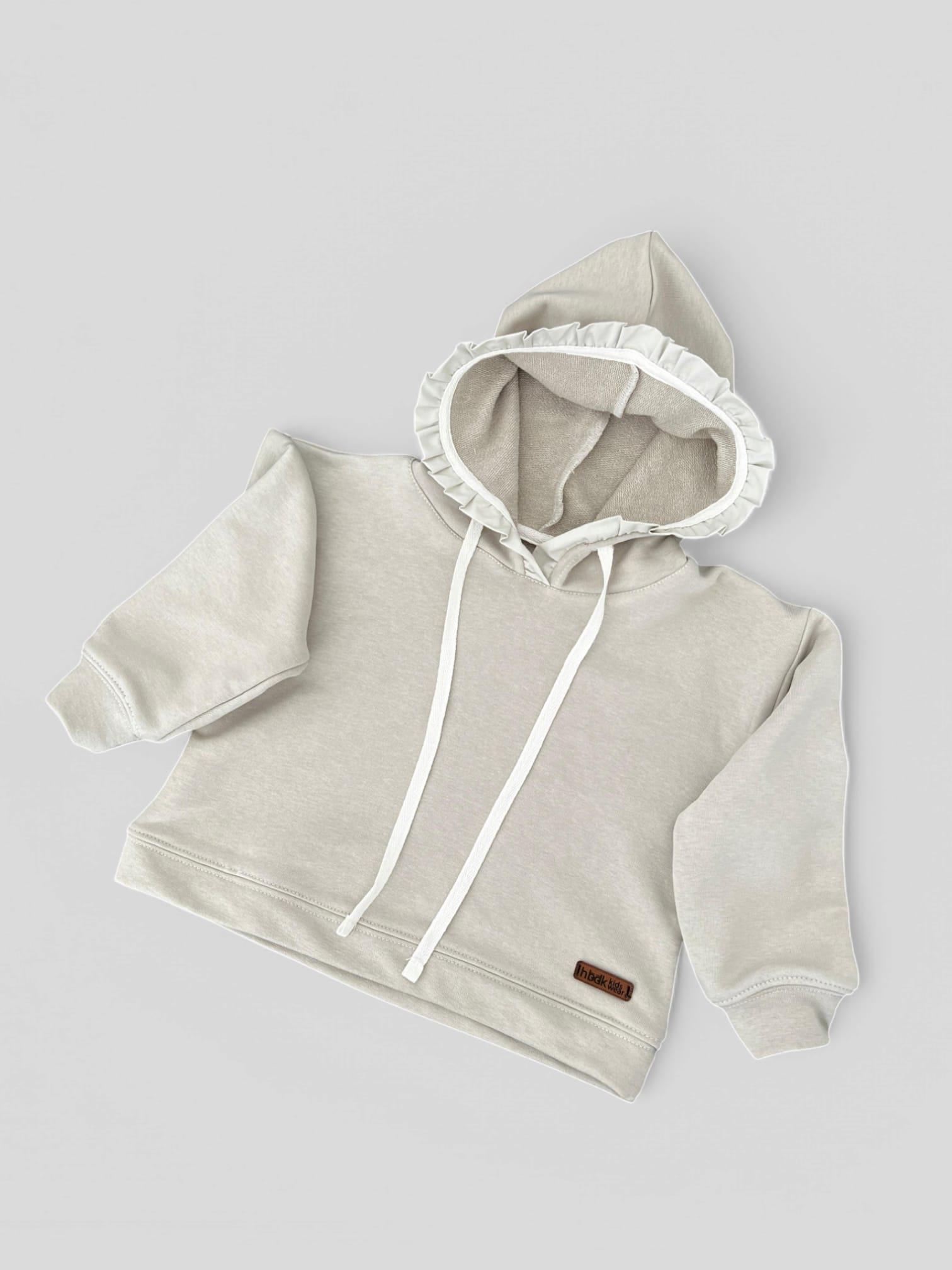 Unisex Çocuk Su Yeşili Kapüşonlu Sweatshirt