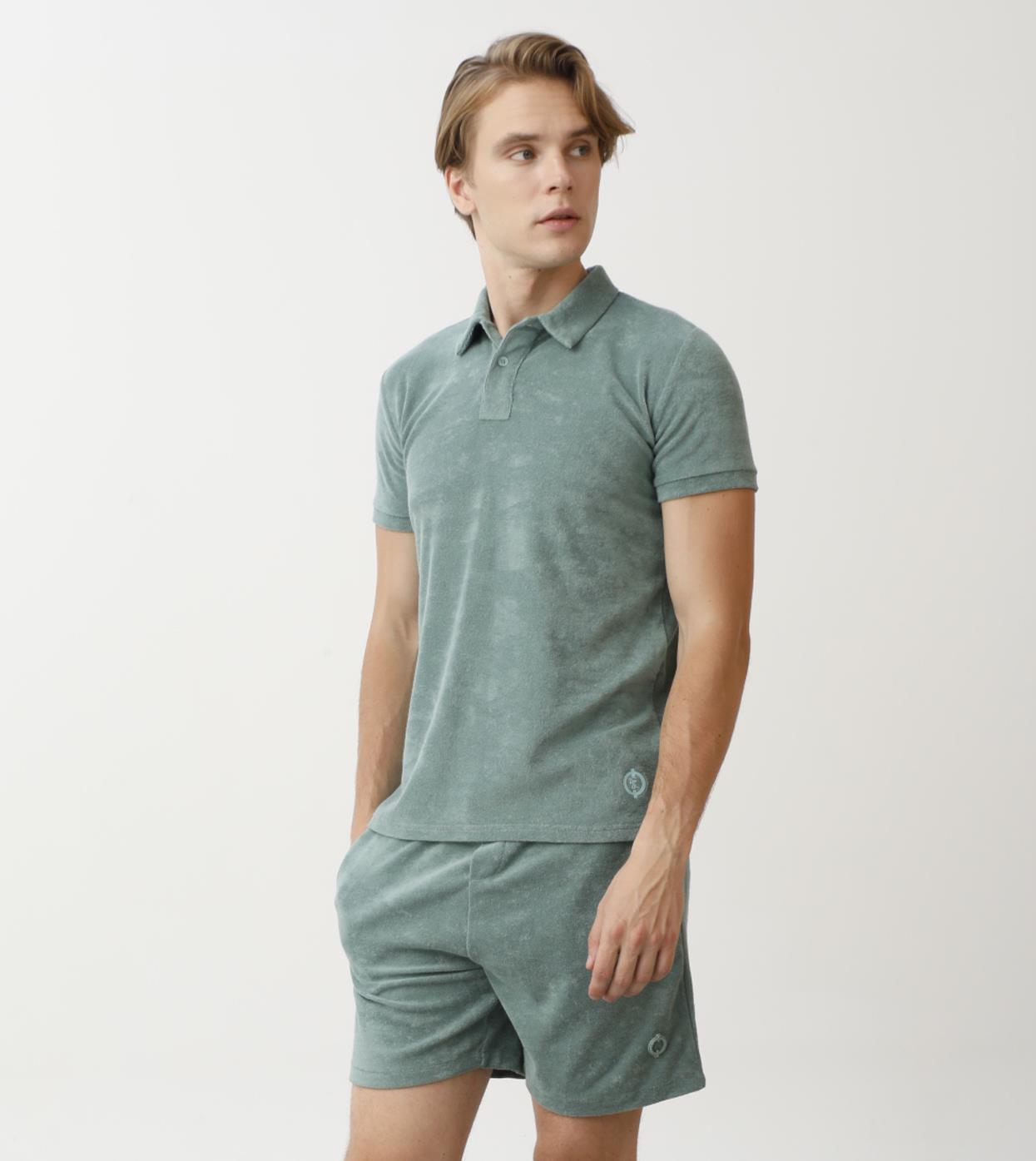 Polo Yaka Havlu Kumaş Erkek Tshirt