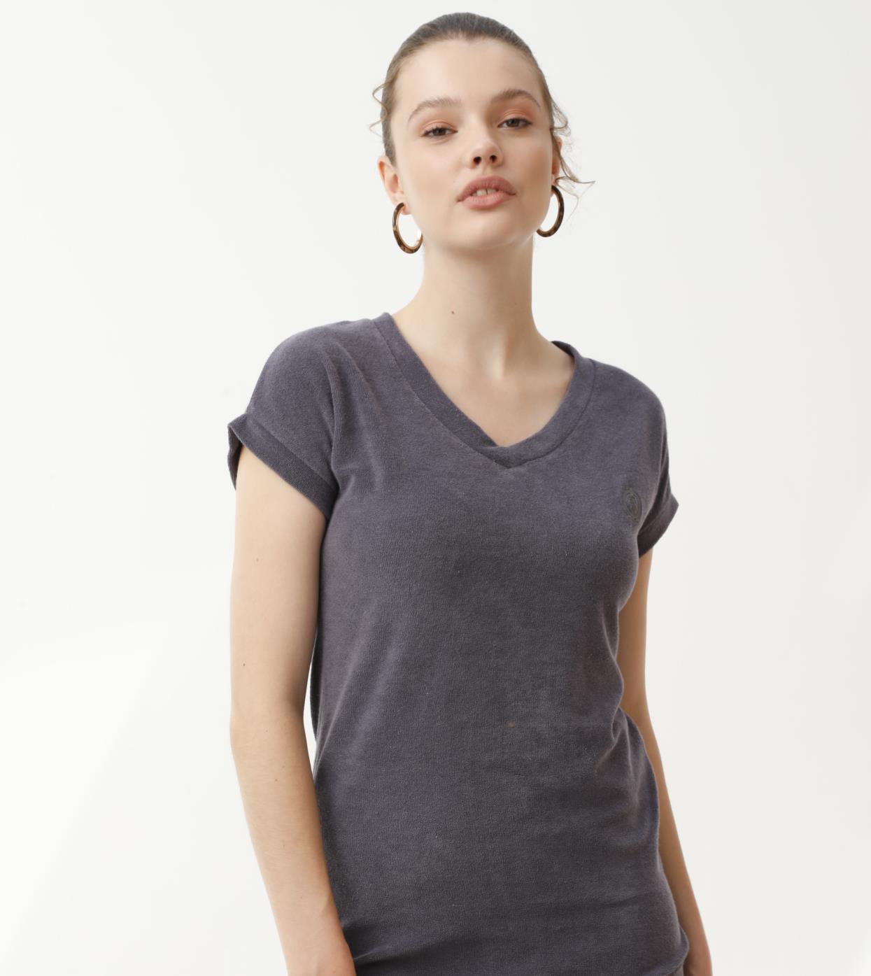 V Yaka Havlu Kumaş Kadın Elbise