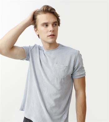 Bisiklet Yaka Havlu Kumaş Erkek Tshirt