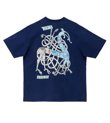 Gods of Horses and Snake Oversize Tshirt - Lacivert