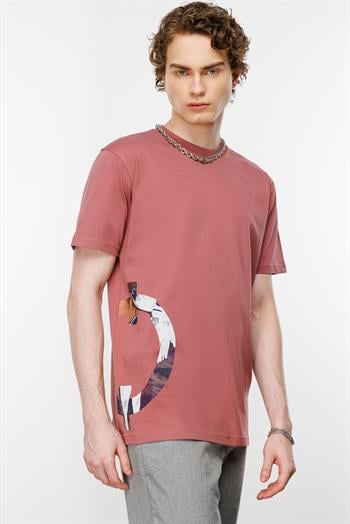 Nordic Side Logo Regular Tshirt - Gül Kurusu