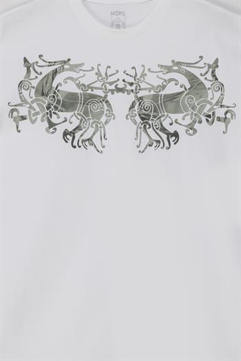 Warrior Horses Oversize Tshirt - Beyaz