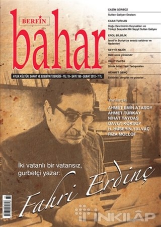 Berfin Bahar Aylık Kültür, Sanat ve Edebiyat Dergisi Sayı : 180