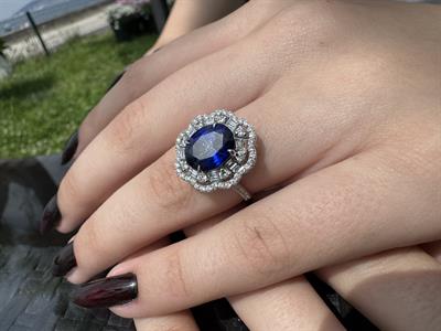 4.34 Karat Pırlanta Safir Yüzük
