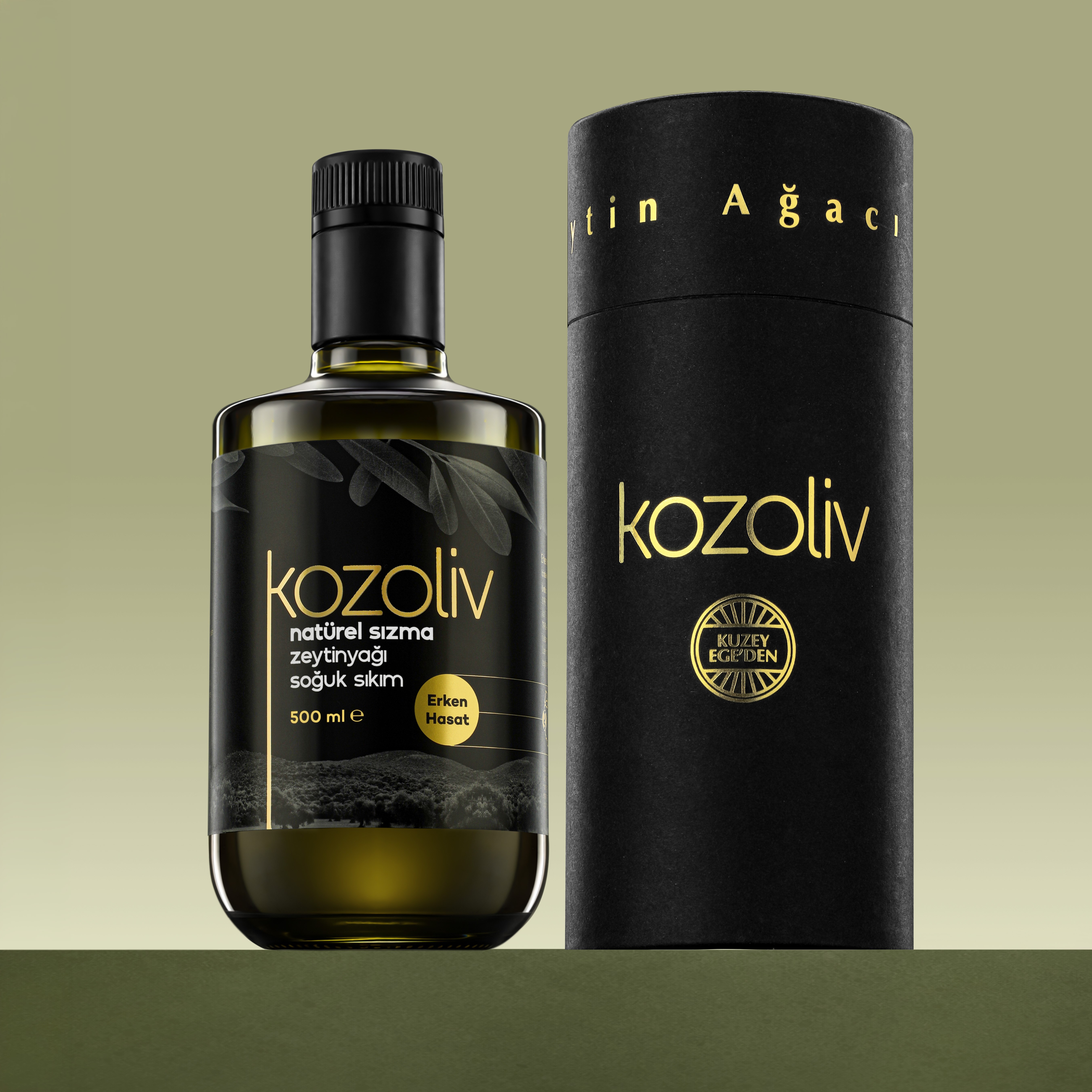 2025-26 Yeni Sezon Erken Hasat Soğuk Sıkım Zeytinyağı Hediye Kutulu 500 ML Erken Hasat Natürel Sızma Zeytinyağı