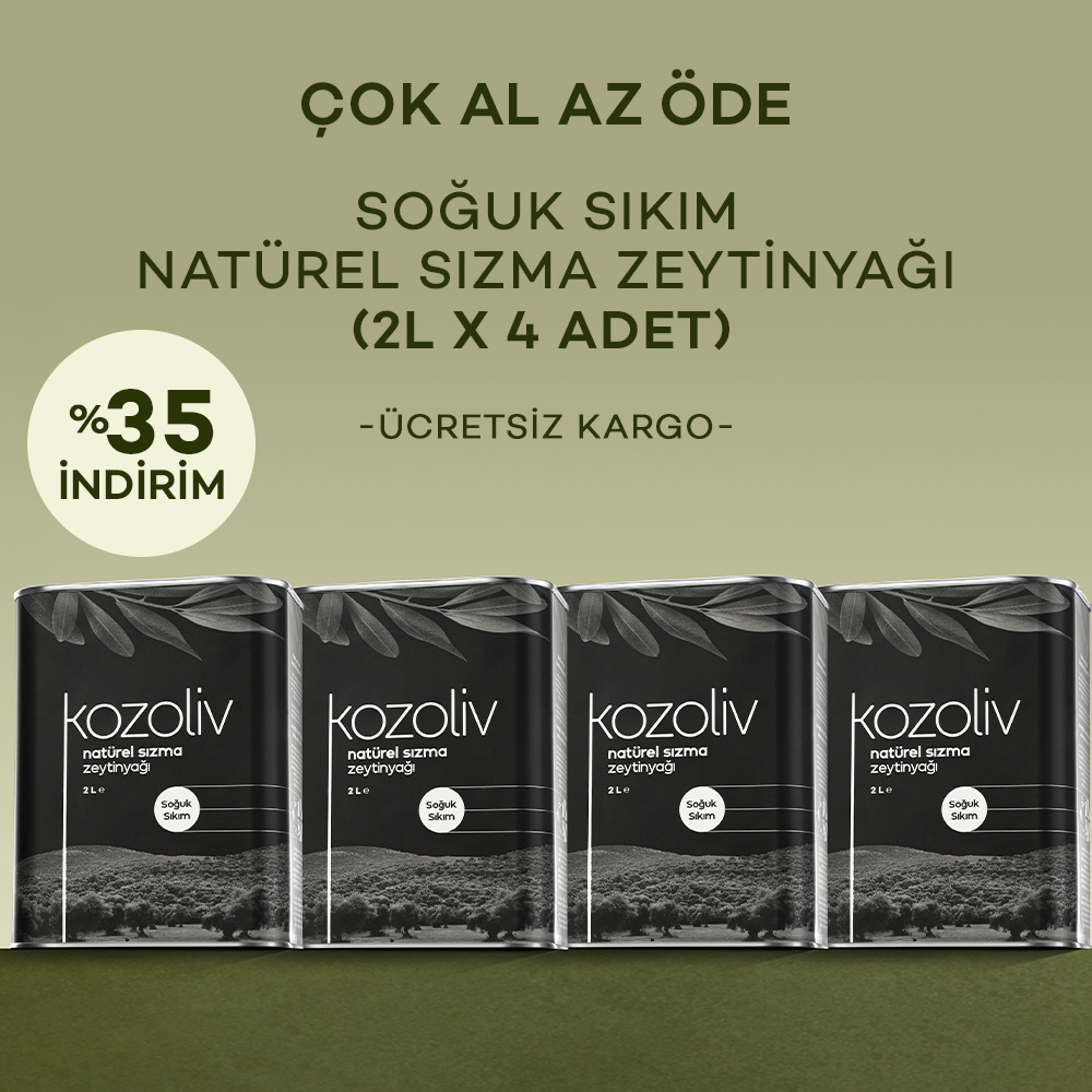 Soğuk Sıkım Natürel Sızma Zeytinyağı 4'lü 2 LT Soğuk Sıkım Natürel Sızma Zeytinyağı