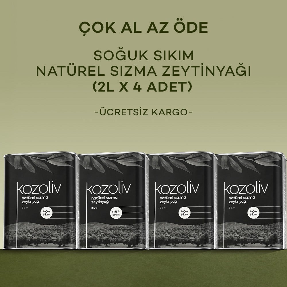 Soğuk Sıkım Natürel Sızma Zeytinyağı 4'lü 2 LT Soğuk Sıkım Natürel Sızma Zeytinyağı