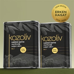 2025-26 Yeni Sezon Erken Hasat Soğuk Sıkım Zeytinyağı 2'li 2 LT Erken Hasat Natürel Sızma Zeytinyağı