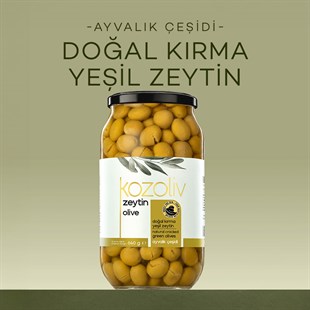 Doğal Ayvalık Çeşidi Kırma Yeşil Zeytin 640 gr Cam Kavanoz Yeşil Zeytin