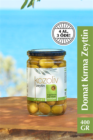 Doğal Domat Çeşidi Kırma Yeşil Zeytin 400 gr Yeşil Zeytin