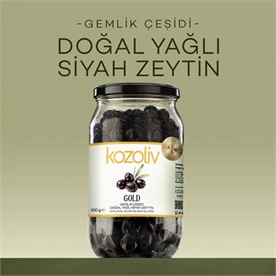 Doğal Gemlik Çeşidi Yağlı Siyah Zeytin 650 gr Cam Kavanoz Siyah Zeytin