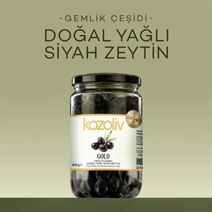 Doğal Gemlik Çeşidi Yağlı Siyah Zeytin 400 gr Cam Kavanoz Siyah Zeytin