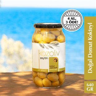 Domat Çeşidi Bütün Yeşil Zeytin (Kokteyl) 640 gr Cam Kavanoz Yeşil Zeytin