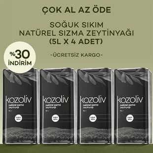 Soğuk Sıkım Natürel Sızma Zeytinyağı 4'lü 5 LT  Soğuk Sıkım Natürel Sızma Zeytinyağı