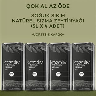 Soğuk Sıkım Natürel Sızma Zeytinyağı 4'lü 5 LT  Soğuk Sıkım Natürel Sızma Zeytinyağı