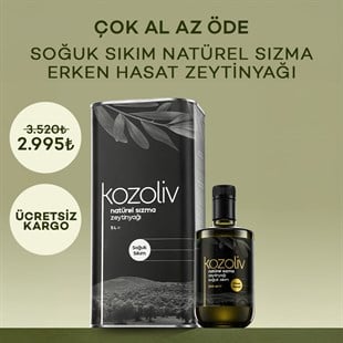Soğuk Sıkım Natürel Sızma Zeytinyağı 5 LT + Erken Hasat Soğuk Sıkım Zeytinyağı 500 ML Zeytinyağı