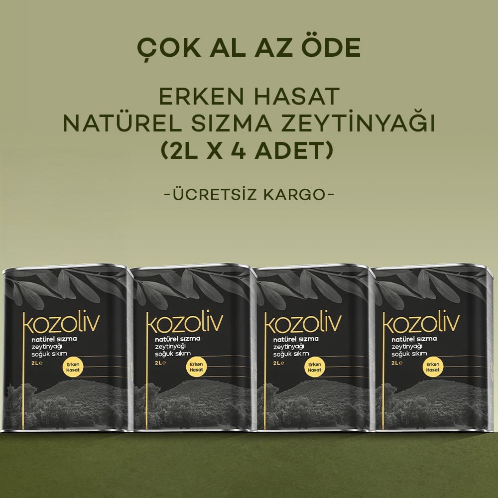 2025-26 Yeni Sezon Erken Hasat Soğuk Sıkım Zeytinyağı 4'lü 2 LT Erken Hasat Natürel Sızma Zeytinyağı