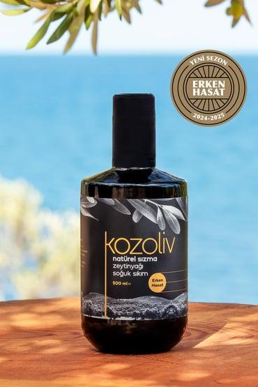 Kozoliv Erken Hasat Soğuk Sıkım Zeytinyağı, 500 ml, 2024-25 Sezonu, Cam Şişe Erken Hasat Natürel Sızma Zeytinyağı