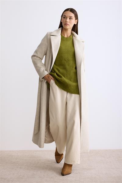 Astarlı Uzun Kaşe Kaban Bej