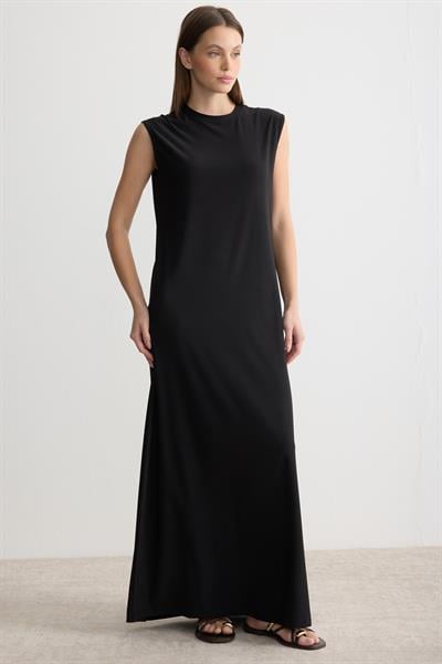 Bisiklet Yaka Sıfır Kol Tam Boy İçlik Siyah