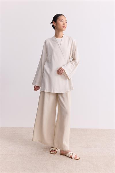 Keten Kruvaze Kapama Kimono