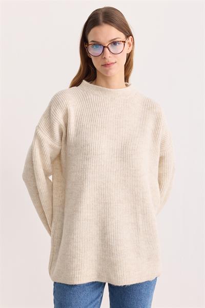 Kobe Oversize Triko Kazak Bej