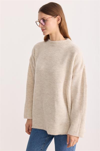 Kobe Oversize Triko Kazak Bej