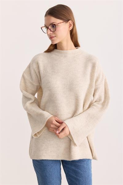 Kobe Oversize Triko Kazak Bej