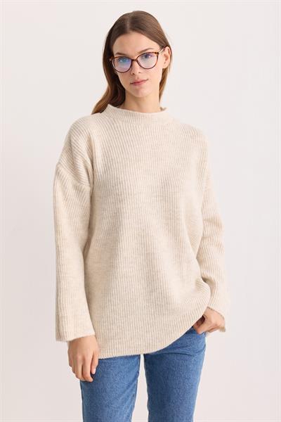 Kobe Oversize Triko Kazak Bej