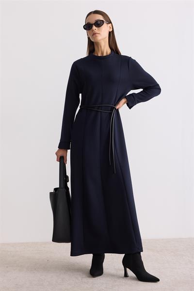 Modal Kumaş A Form Elbise Lacivert