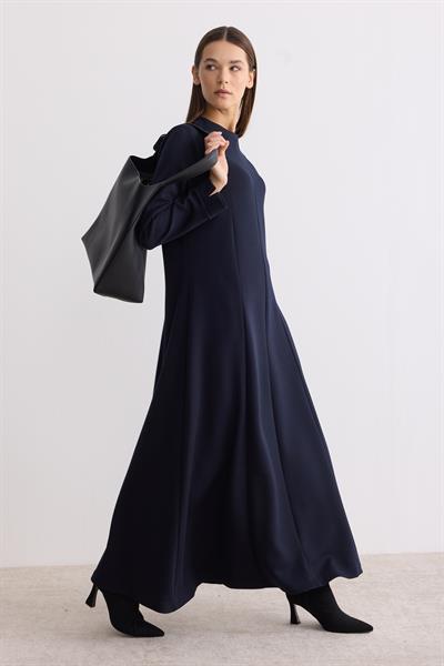 Modal Kumaş A Form Elbise Lacivert