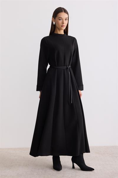 Modal Kumaş A Form Elbise Siyah