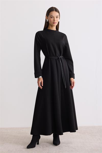 Modal Kumaş A Form Elbise Siyah