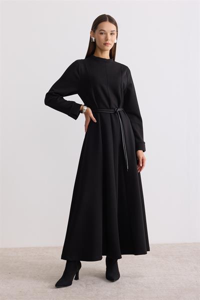 Modal Kumaş A Form Elbise Siyah