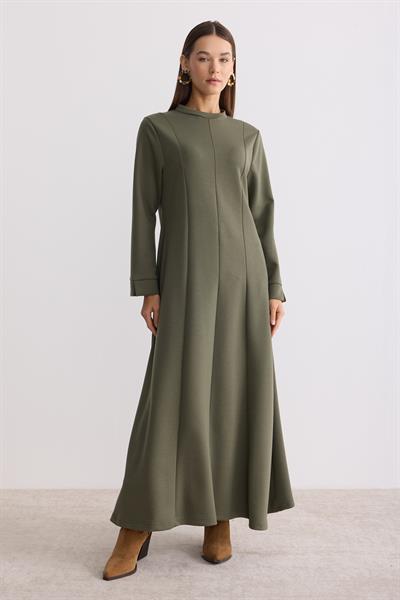 Modal Kumaş A Form Elbise Yeşil